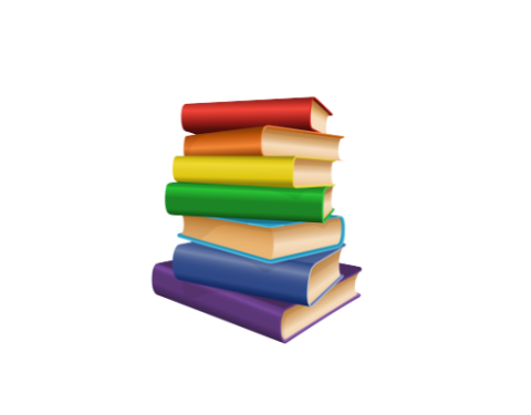 bunte Bücher auf einem Stapel