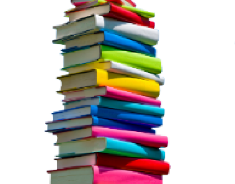 bunter Bücherstapel