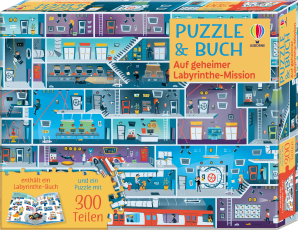 Puzzle & Buch: Auf geheimer Labyrinthe-Mission - enthält ein Labyrinthe-Buch mit Szenen rund um Agenten und Agentinnen sowie ein Puzzle mit 300 Teilen – für Kinder ab 7 Jahren