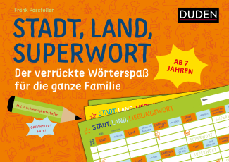 Stadt, Land, Superwort - Der verrückte Wörterspaß für die ganze Familie - Block mit 2 Schwierigkeitsstufen - garantiert fair!