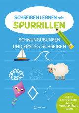 Schreiben lernen mit Spurrillen - Schwungübungen und erstes Schreiben - Schreibblock mit vorgeprägten Linien für Vorschulkindern ab 5 Jahren