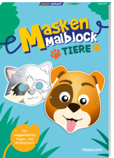 Masken-Malblock.Tiere - 12 Tier-Masken zum Ausmalen und Ausschneiden. Mit ausgestanzten Augen- und Bindelöchern. Für Kindergeburtstag oder Mottoparty. Ab 4 Jahren