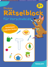 Dicker Rätselblock für Vorschulkids. Buchstaben, Logisches Denken - Viele bunte Vorschul-Rätsel. Erste Buchstaben, Konzentration und Logisches Denken. Ab 5 Jahren