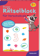 Dicker Rätselblock für Vorschulkids. Erste Zahlen, Farben, Formen - Viele bunte Rätsel für Vorschulkinder. Erste Zahlen, Farben und Formen. Ab 5 Jahren