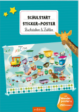 Schulstart-Sticker-Poster Buchstaben & Zahlen - Mit Wendeposter & 250 Stickern