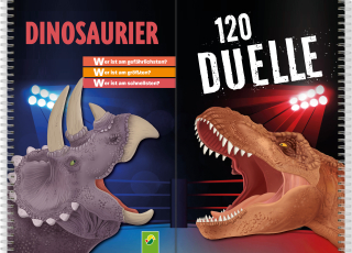 120 Duelle Dinosaurier - Ranking-Buch zum Vergleichen der gefährlichsten Dinosaurier in 120 Duellen. Quartett als Buch. Für Dino-Fans ab 6 Jahren.