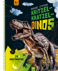 Meine coolen Kritzel-Kratzel-Dinos - 24 Kratzseiten mit realistischen Dinosauriern zum Auskratzen. Mit kniffligen Rätseln und tollen Zeichenschulen für kreative Dino-Fans ab 5 Jahren