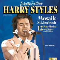 Tribute Edition Harry Styles Mosaik Stickerbuch - 12 Foto-Motive zum Stickern nach Zahlen I 100 % Inoffiziell