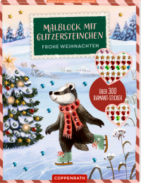 Malblock mit Glitzersteinchen – Frohe Weihnachten! - Über 300 Diamant-Sticker