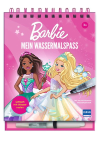 Mein Wassermalspaß – Barbie - Einfach mit Wasser malen – Barbie-Wassermalbuch mit 16 Bildern, die sich beim Kontakt mit Wasser bunt färben + viele Motive zum Ausmalen und Abpausen, mit nachfüllbarem Wassermalstift, ab 3 Jahren
