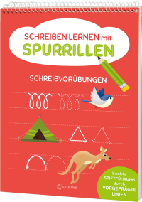 Schreiben lernen mit Spurrillen - Schreibvorübungen - Schreibblock mit vorgeprägten Linien für Vorschulkinder ab 5 Jahren