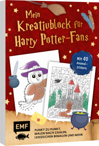 Mein zauberhafter Kreativblock für Harry Potter-Fans – Mit 40 Motiven zum Aus- und Weitermalen - Punkt zu Punkt, Malen nach Zahlen und mehr