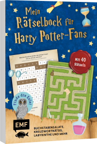 Mein zauberhafter Rätselblock für Harry Potter-Fans – Finde die Eule! - Mit 40 Rätseln: Buchstabensalate, Kreuzworträtsel, Labyrinthe und mehr