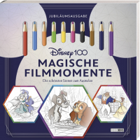 Disney 100: Magische Filmmomente - Die schönsten Szenen zum Ausmalen - Klappset mit Malblock und 10 Buntstiften