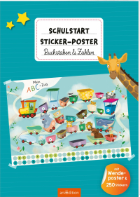 Schulstart-Sticker-Poster Buchstaben & Zahlen - Mit Wendeposter & 250 Stickern