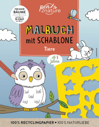 Malbuch mit Schablone. Tiere - Kreative Beschäftigung | Malen, Ausmalen & Weitermalen | Für Kinder ab 5 Jahren